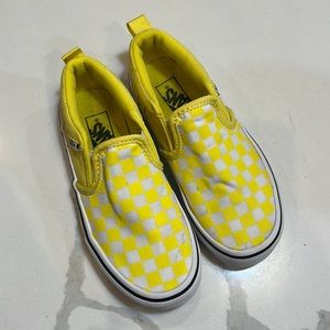 Yellow Checkered Kids Vans Size 13